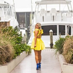 DO+BE Yellow Ruffle Sleeve Dress